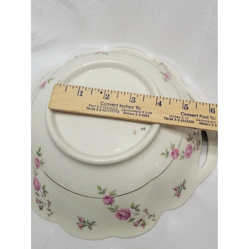 Theodore Haviland Delaware Porcelain Floral Gold Trim Serving Bowl with Handles